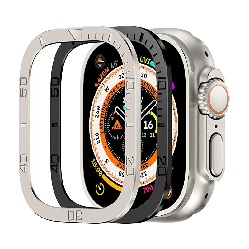Screen Protector For Apple Watch Ultra 49mm Case Accessories Metal Cover Frame+Tempered Glass For iWatch Ultra 3 49mm Bezel Ring