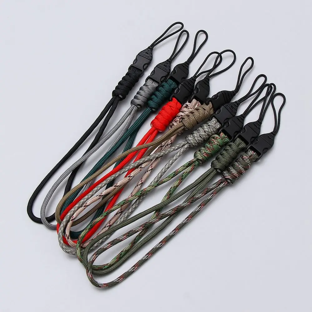 Paracord Keychain Lanyard High Strength Parachute Cord Survival Backpack Keychain Flashlight Camera Anti-lost Hanging Rope