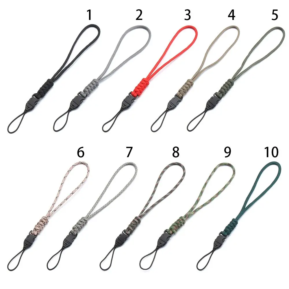 Paracord Keychain Lanyard High Strength Parachute Cord Survival Backpack Keychain Flashlight Camera Anti-lost Hanging Rope