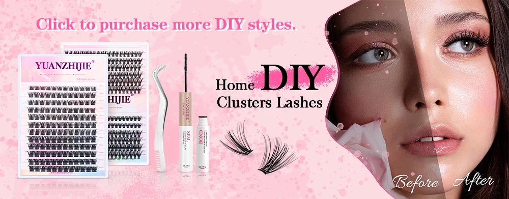 DIY 144 Cluster Lashes YUANZHIJIE Free Ship Segmented Beam Natural C/D Curl Individual Mink Eyelashes Makeup Supplies at Home