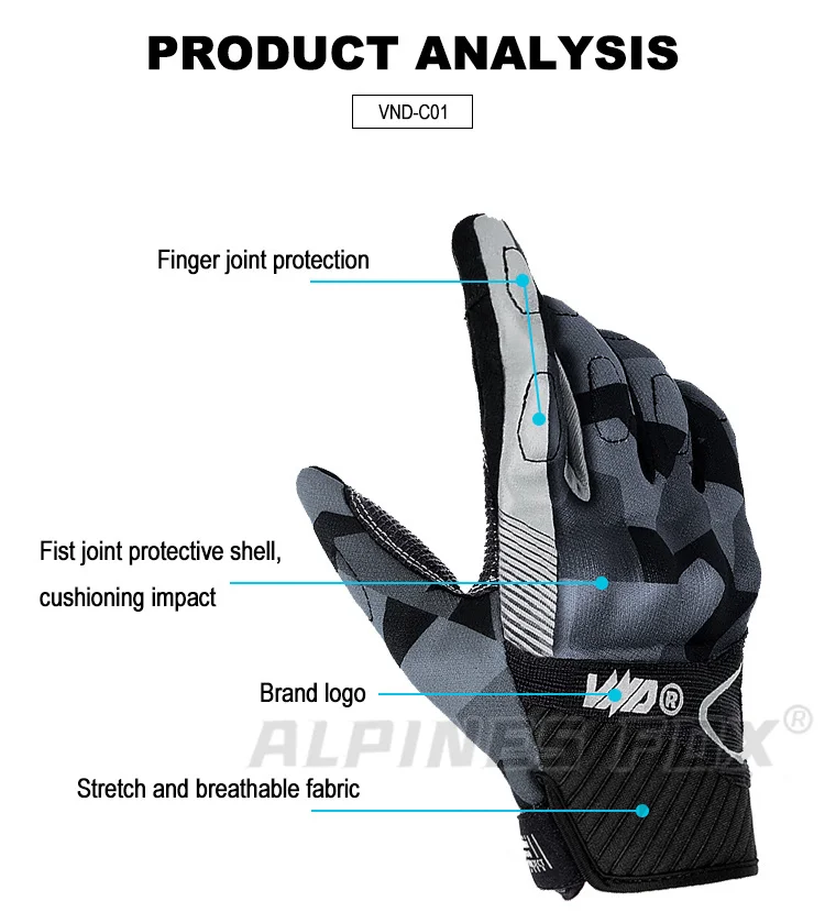Vemar Motorcycle Gloves Summer Women Motocross Gloves Full Finger Riding Gloves Motorcycle Anti-Drop Touchscreen Cycling Gloves