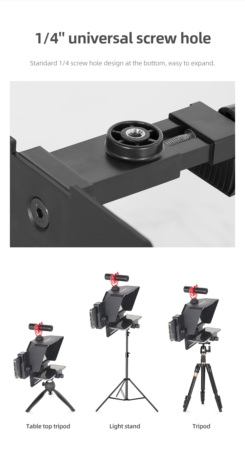 Ambitful Phone and DSLR Recording Mini Teleprompter Portable Inscriber Mobile Teleprompter Artifact Video With Remote Control