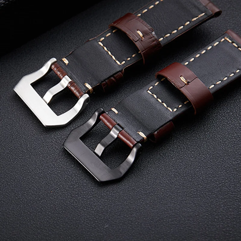 20mm 22mm 24mm 26mm Green brown Genuine Leather Bracelet man Watch Band for Panerai PAM111 441 cowhide Watchband Wrist Strap