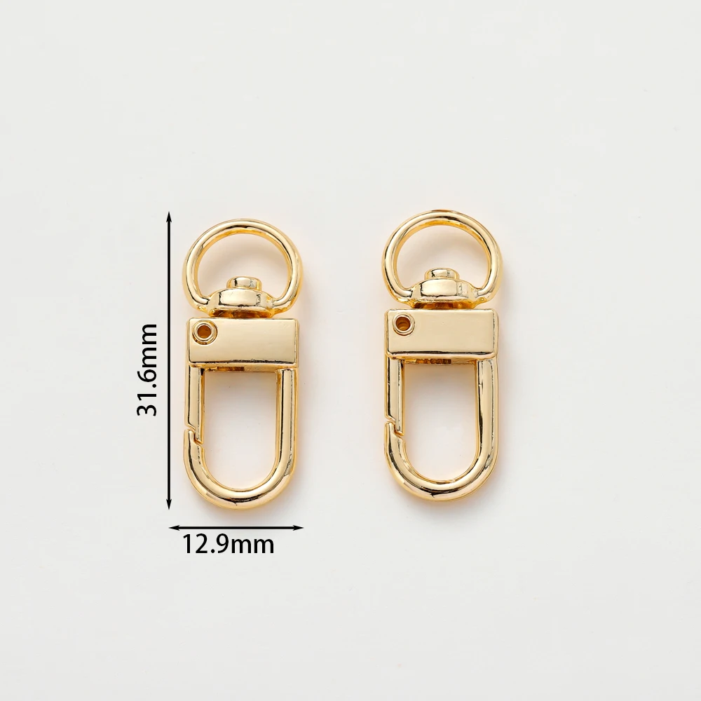 5Pcs 14K/18K Gold Plated Brass Snap Lobster Clasp Hook DIY Jewelry Making Findings for Keychain Neckalce Bracelet Supplies