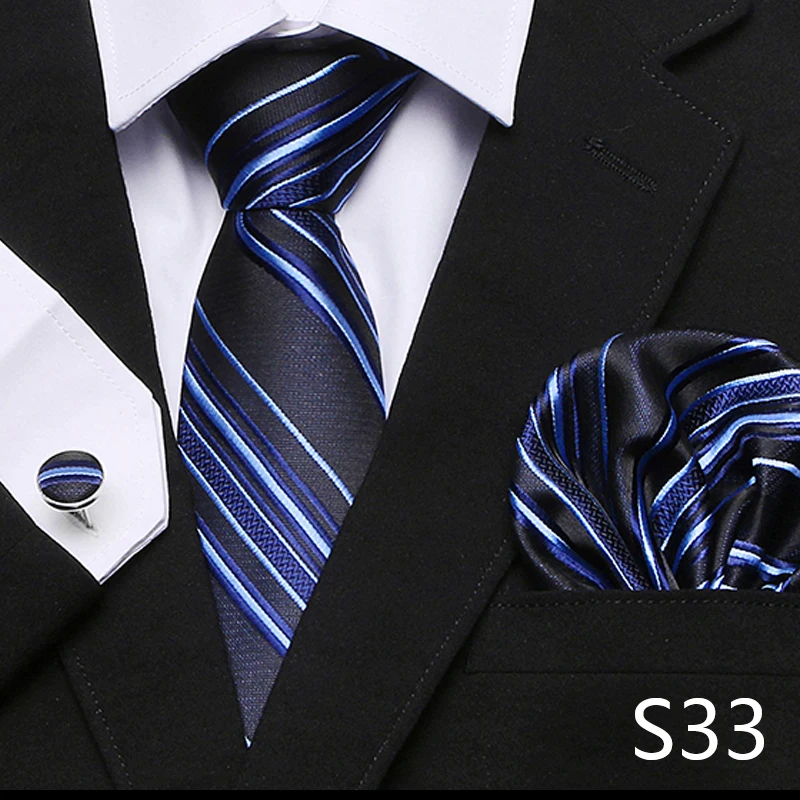 Men`s Tie Red Plaid print Jacquard Woven Tie Hanky Cufflinks Sets For Formal Wedding Business Party Free Postage