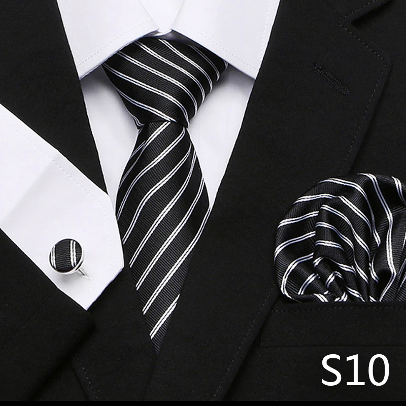 Men`s Tie Red Plaid print Jacquard Woven Tie Hanky Cufflinks Sets For Formal Wedding Business Party Free Postage