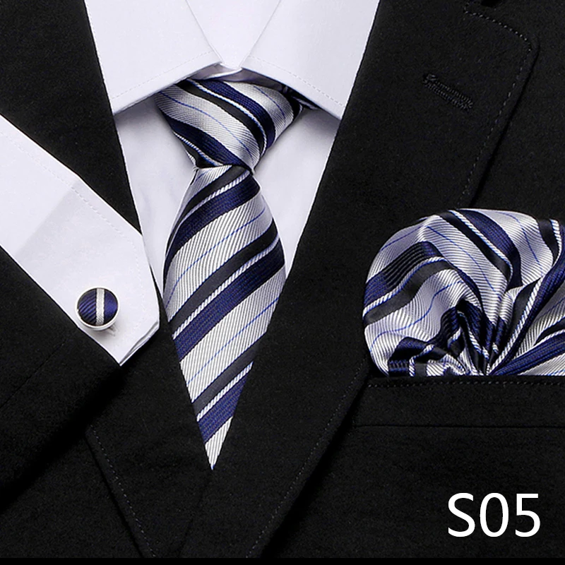 Men`s Tie Red Plaid print Jacquard Woven Tie Hanky Cufflinks Sets For Formal Wedding Business Party Free Postage