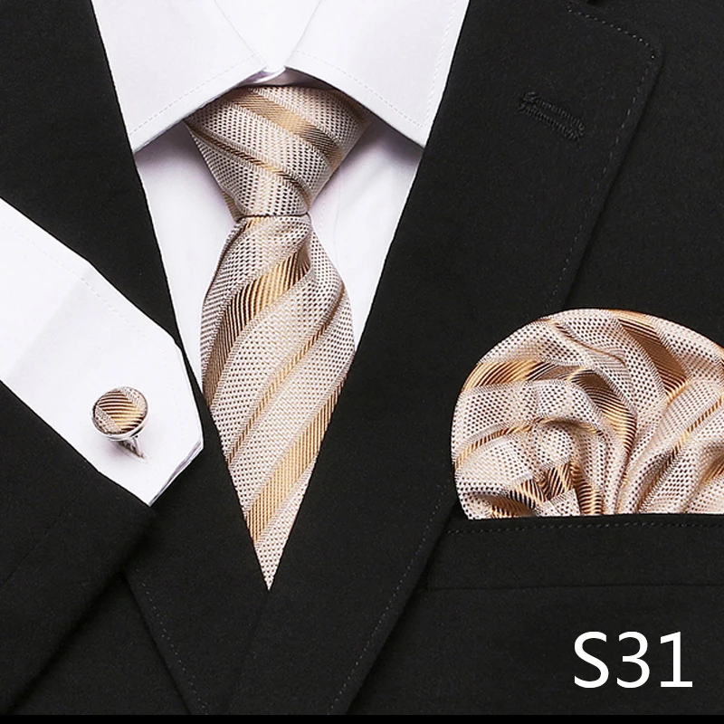 Men`s Tie Red Plaid print Jacquard Woven Tie Hanky Cufflinks Sets For Formal Wedding Business Party Free Postage