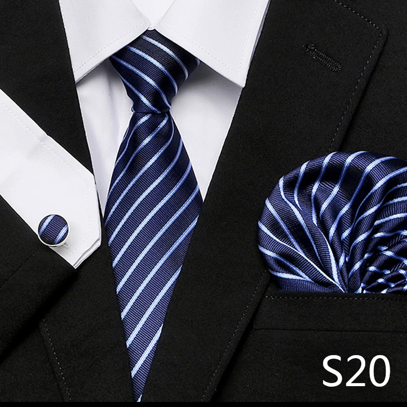 Men`s Tie Red Plaid print Jacquard Woven Tie Hanky Cufflinks Sets For Formal Wedding Business Party Free Postage
