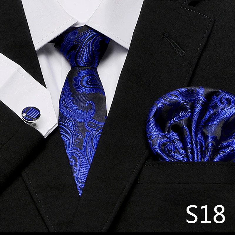 Men`s Tie Red Plaid print Jacquard Woven Tie Hanky Cufflinks Sets For Formal Wedding Business Party Free Postage