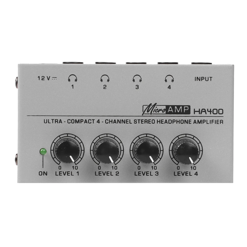 Top Deals 4 Channels Mini O Stereo Headphone Amplifier HA400 Ultra-Compact Audio Amplifier With Power Adapter EU US Plug Adapter