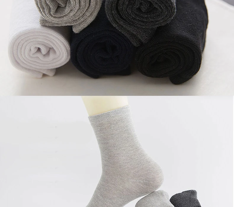 10Pairs/Lot Business Men's Cotton Socks New Style Black Casual Socks Soft Breathable Summer Winter Long Socks Plus Size (7-14)