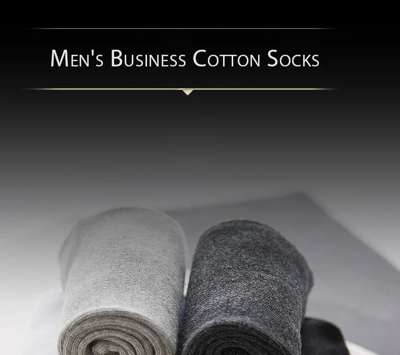 10Pairs/Lot Business Men's Cotton Socks New Style Black Casual Socks Soft Breathable Summer Winter Long Socks Plus Size (7-14)