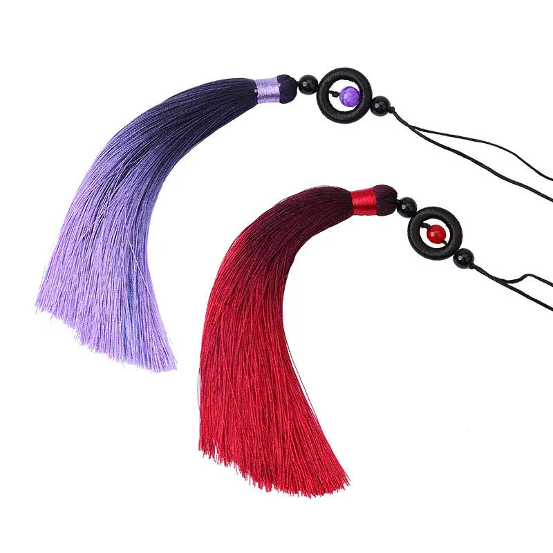 1/2Pcs Tassels Transfer Bead Gradient Tassel Silky Handmade Soft Tassels with Loops for DIY Crafts Jewelry Making Home Decor