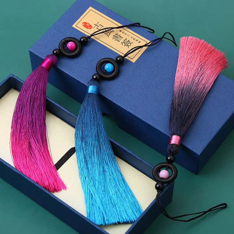 1/2Pcs Tassels Transfer Bead Gradient Tassel Silky Handmade Soft Tassels with Loops for DIY Crafts Jewelry Making Home Decor