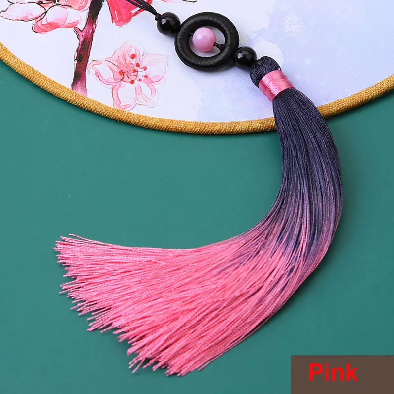 1/2Pcs Tassels Transfer Bead Gradient Tassel Silky Handmade Soft Tassels with Loops for DIY Crafts Jewelry Making Home Decor