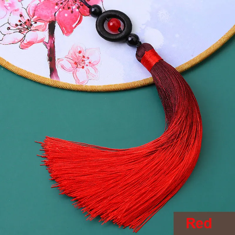 1/2Pcs Tassels Transfer Bead Gradient Tassel Silky Handmade Soft Tassels with Loops for DIY Crafts Jewelry Making Home Decor