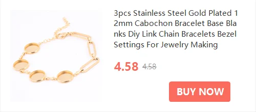 2pcs 45cm Long Chain Necklace Bezel Blanks Stainless Steel Gold Plated 20mm 25mm Cabochon Pendant Base Setting Trays Diy