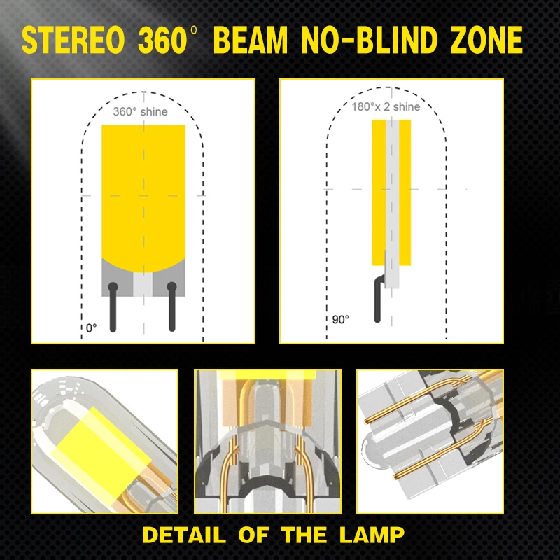 2Pcs Newest T10 LED BULB W5W Sapphire COB Drive-Free led wedge bulb Dome Reading Lamp Bulb Super Bright 12V Car Bulb 6000K