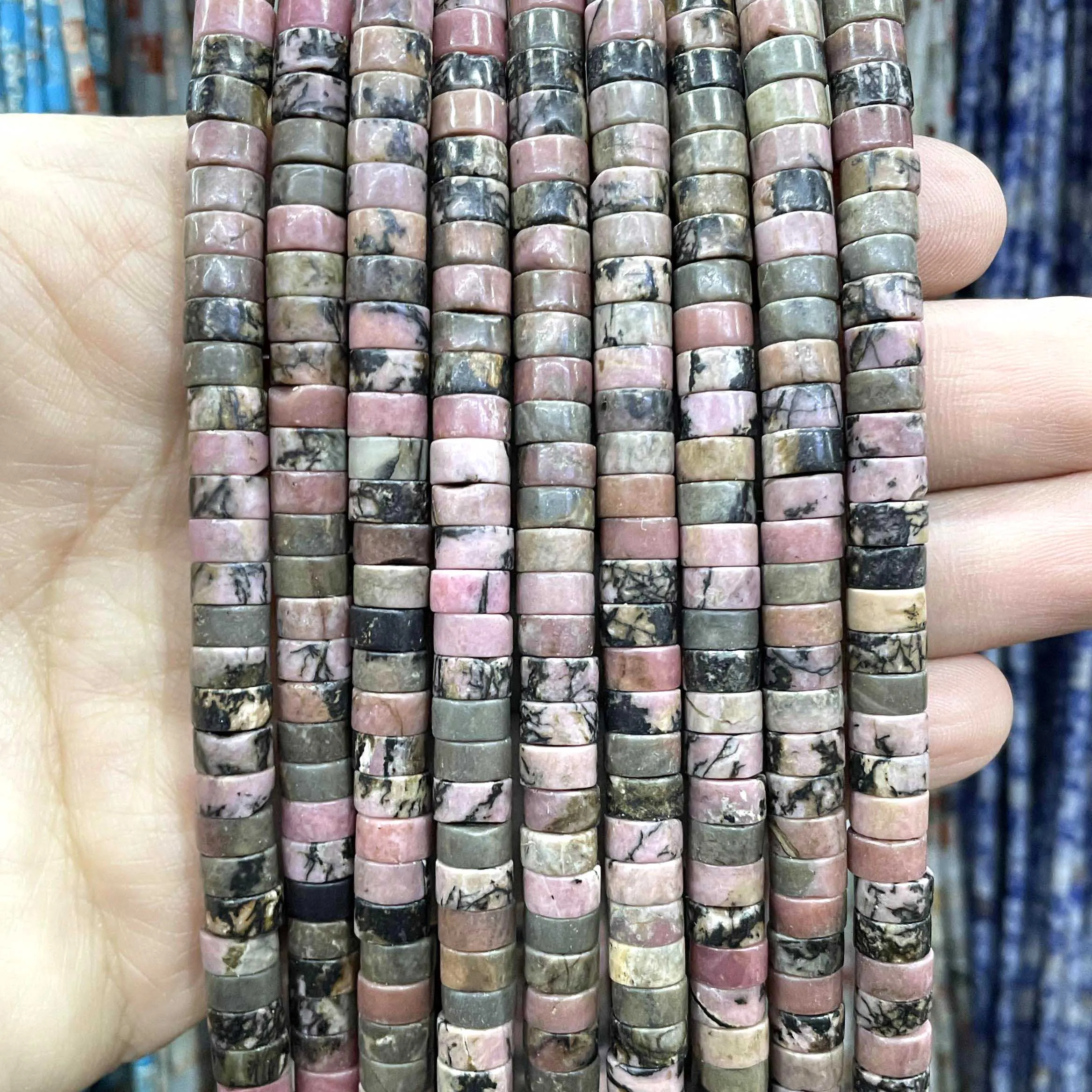3x6mm Natural Stone Agates Jades Amazonite Turquoises Flat Round Loose Spacer Beads For Jewelry Making DIY Bracelet Necklace