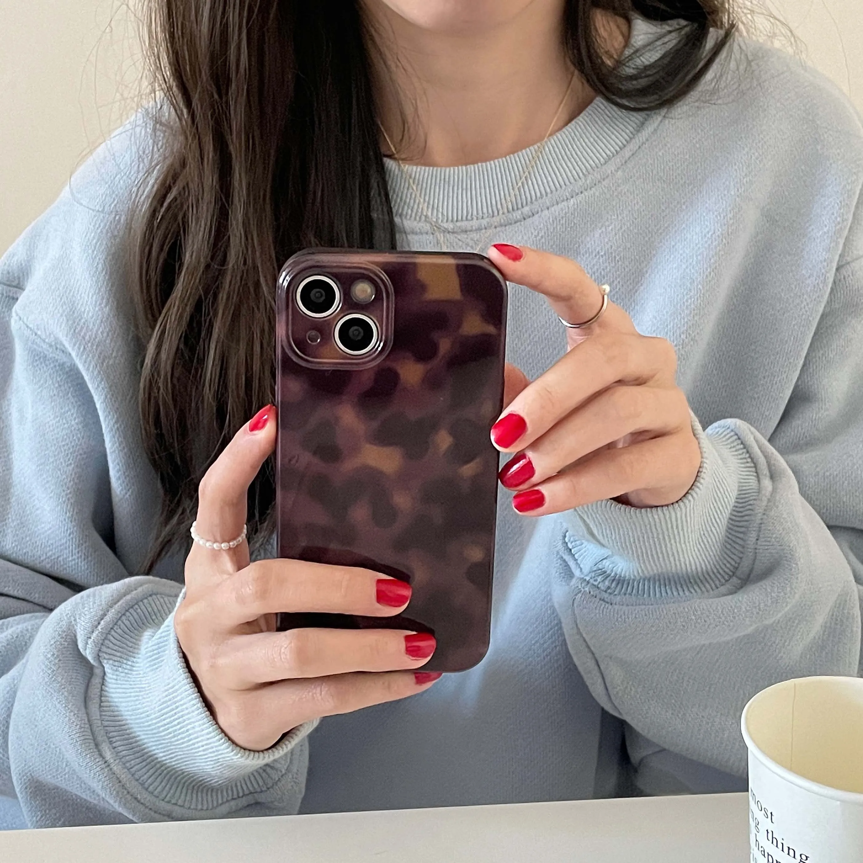 Amber retro brown silicone soft imd shockproof phone case for iphone 17 18 14 12 11 13 pro max 15 promax protector back cover