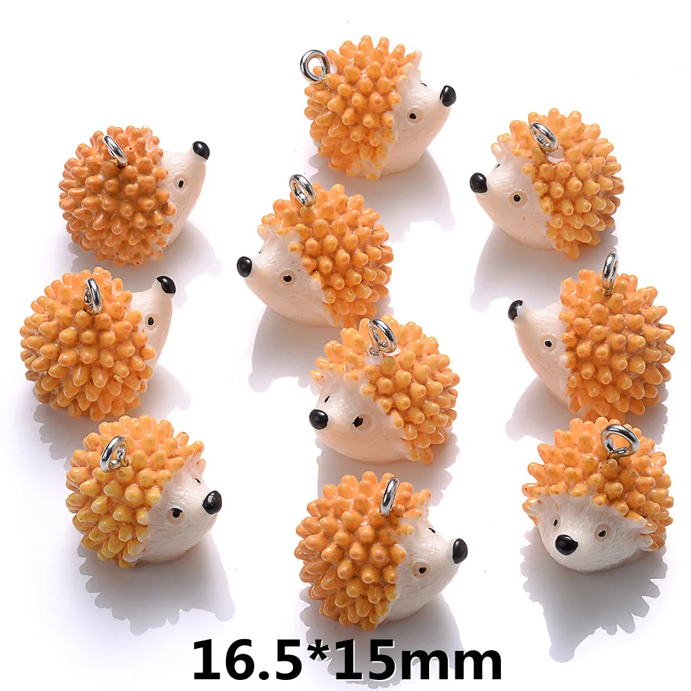 iYOE 10pcs Mix Animal Resin Charms Beads Chicken Turtle Pig Hedgehog Charms For Making Jewelry Supplies DIY Craft Necklace