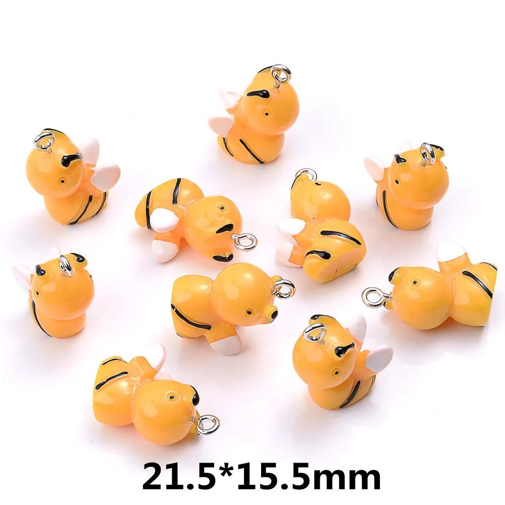 iYOE 10pcs Mix Animal Resin Charms Beads Chicken Turtle Pig Hedgehog Charms For Making Jewelry Supplies DIY Craft Necklace