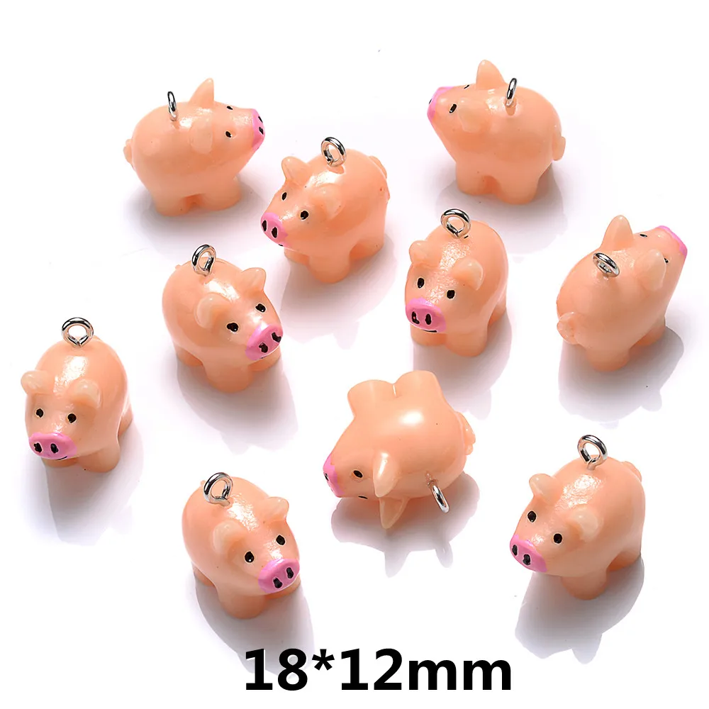 iYOE 10pcs Mix Animal Resin Charms Beads Chicken Turtle Pig Hedgehog Charms For Making Jewelry Supplies DIY Craft Necklace