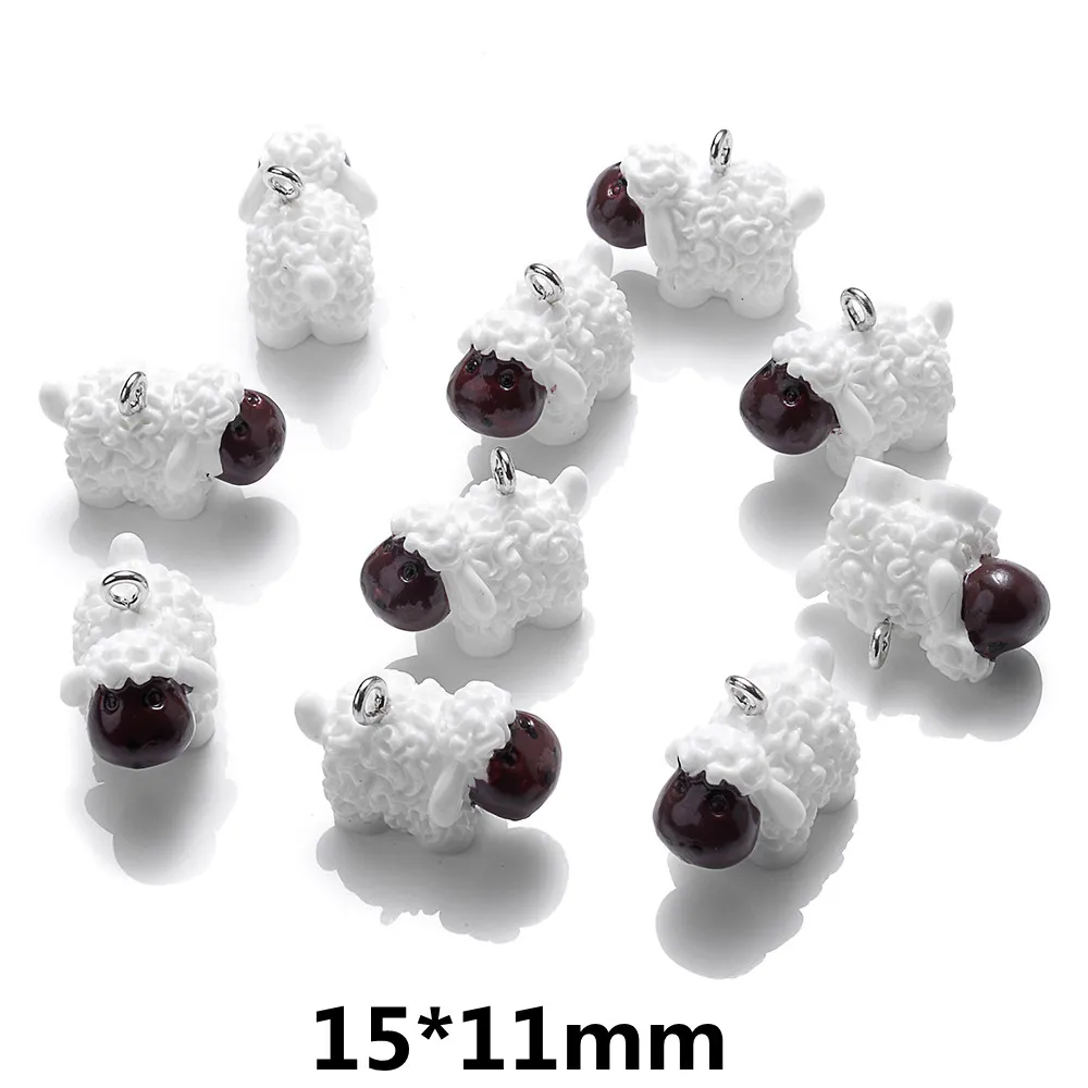 iYOE 10pcs Mix Animal Resin Charms Beads Chicken Turtle Pig Hedgehog Charms For Making Jewelry Supplies DIY Craft Necklace
