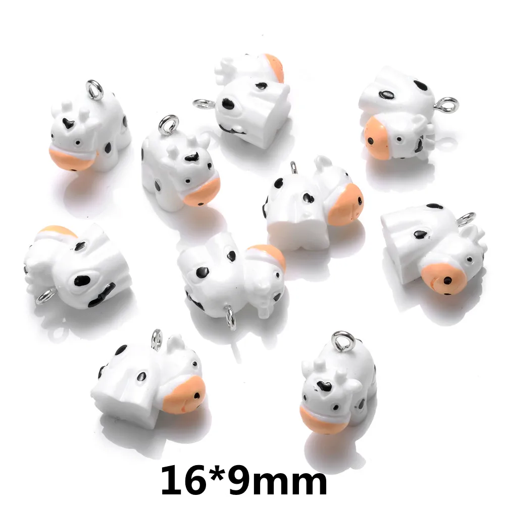 iYOE 10pcs Mix Animal Resin Charms Beads Chicken Turtle Pig Hedgehog Charms For Making Jewelry Supplies DIY Craft Necklace