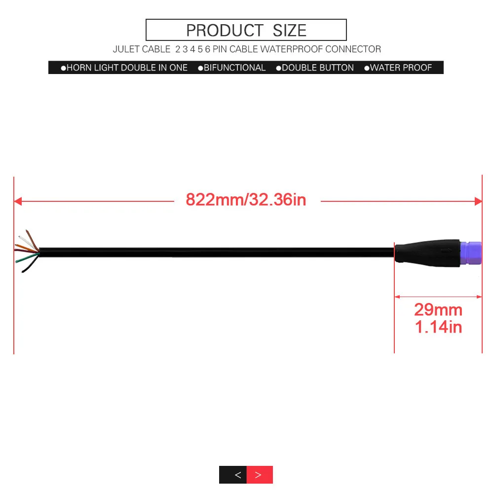Ebike Shaped Connector 2/3/4/5/6 Pin Cable Hot Sale Waterproof Connector Signal Line Extension Cord Hot Sale Julet Connector