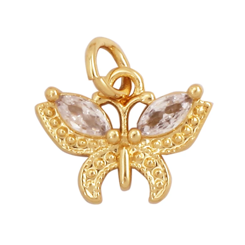 Trendy Butterfly Dragonfly Bird Scorpion Animal Charm Pendant,Cute 18K Gold Necklace Bracelet for Handmade Jewelry Supplies M77
