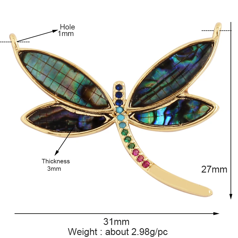 Trendy Butterfly Dragonfly Bird Scorpion Animal Charm Pendant,Cute 18K Gold Necklace Bracelet for Handmade Jewelry Supplies M77