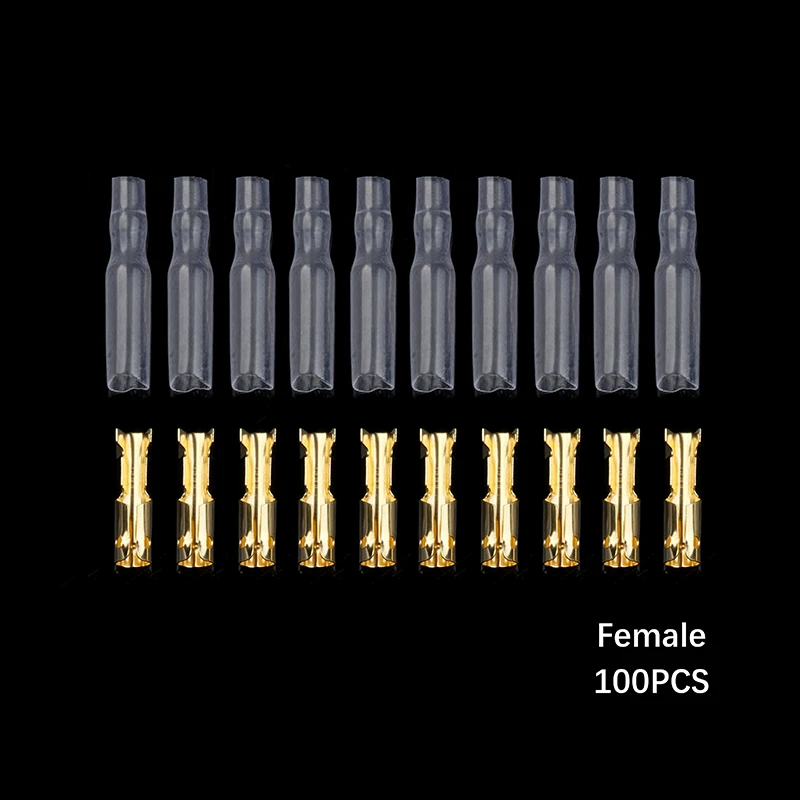 200PCS 50 Set 3.9mm Male Female Motorcycle Bullet Connector Socket Classic TerminalS For Cable Wire of 1.0 mm to 2.5 mm