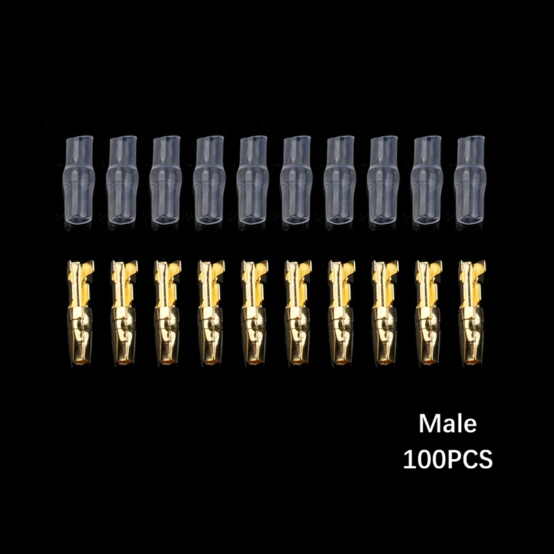 200PCS 50 Set 3.9mm Male Female Motorcycle Bullet Connector Socket Classic TerminalS For Cable Wire of 1.0 mm to 2.5 mm