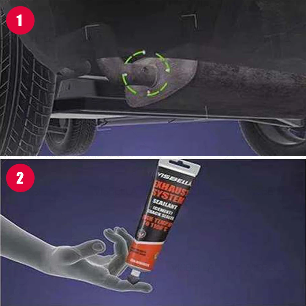 Muffler Cement Car Exhaust Sealant Pipe Filler Silicone Repair Paste for Motorcycle Leaks Plugging High Temperature Repair Glue