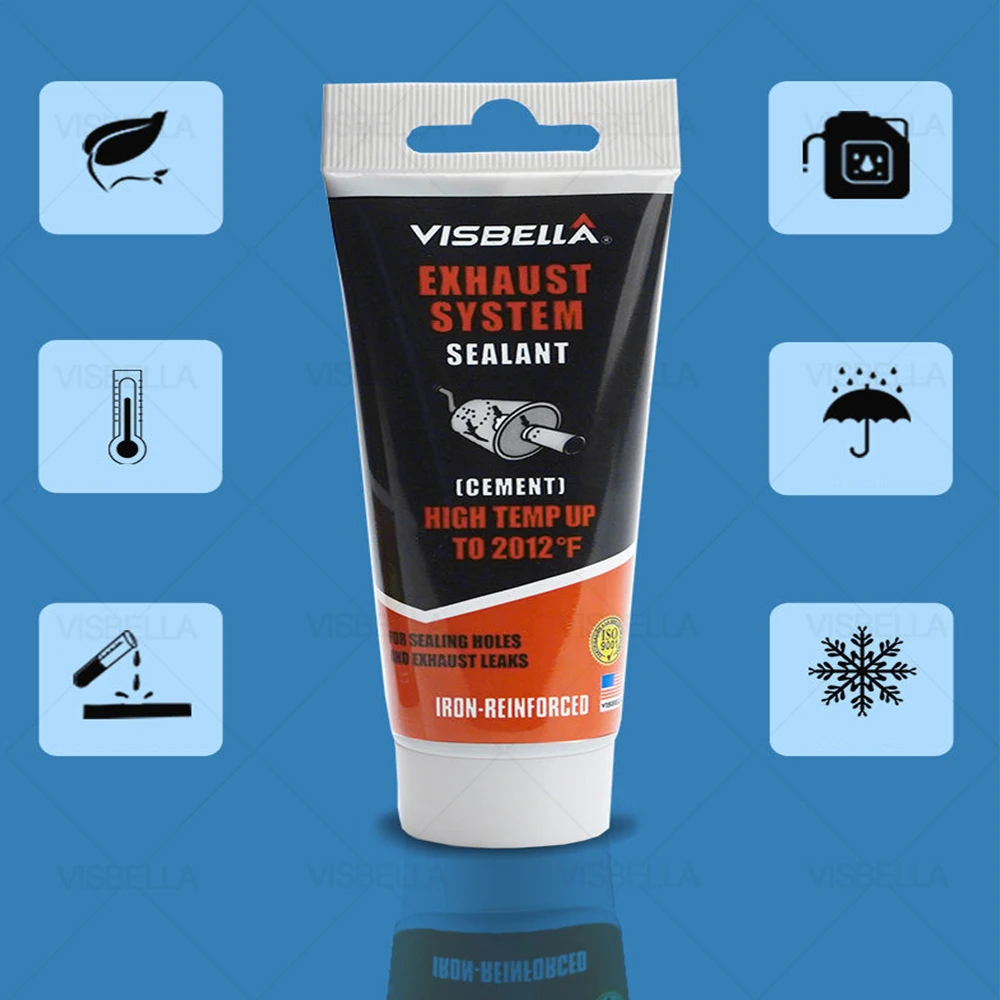 Muffler Cement Car Exhaust Sealant Pipe Filler Silicone Repair Paste for Motorcycle Leaks Plugging High Temperature Repair Glue