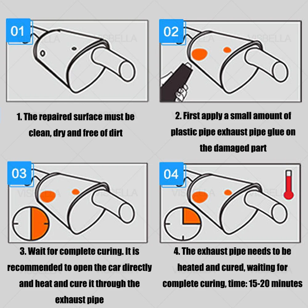 Muffler Cement Car Exhaust Sealant Pipe Filler Silicone Repair Paste for Motorcycle Leaks Plugging High Temperature Repair Glue