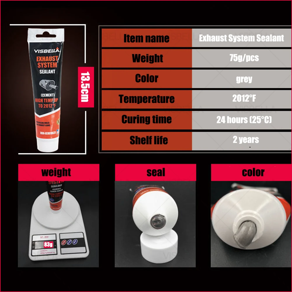 Muffler Cement Car Exhaust Sealant Pipe Filler Silicone Repair Paste for Motorcycle Leaks Plugging High Temperature Repair Glue