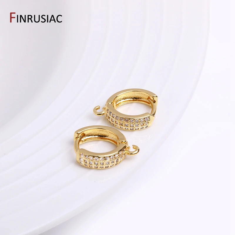 Earring Making Supplies Gold Plated Zircon Earwire Earring Hooks DIY Women Earring Jewelry Making Accessories Wholesale