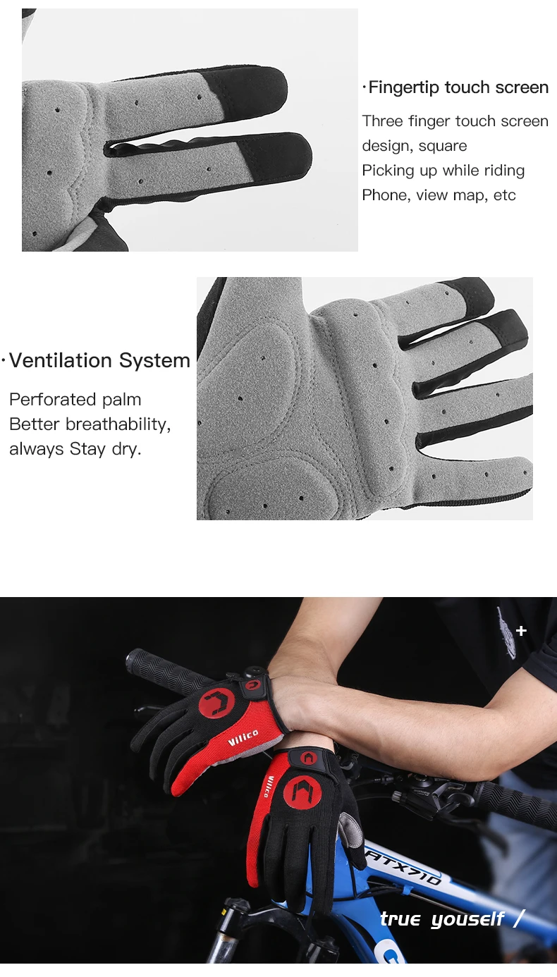 MTB Bike Sports Cycling Gloves Full Finger Men Women Running Fitness Gym Spring Summer Riding Motorcycle Gloves
