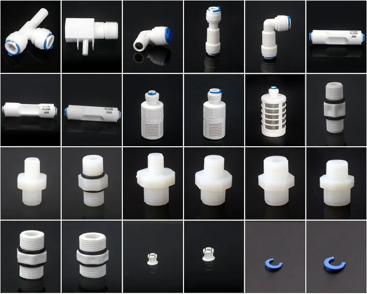 DZSGSP RO 1/4" 3/8" Male 1/2" Female Reveser Osmosis Aquarium Fitting Water Straight Plastic Ball Valve 1/4" 3/8" OD Hose Quick