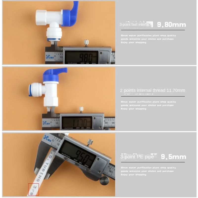 DZSGSP RO 1/4" 3/8" Male 1/2" Female Reveser Osmosis Aquarium Fitting Water Straight Plastic Ball Valve 1/4" 3/8" OD Hose Quick