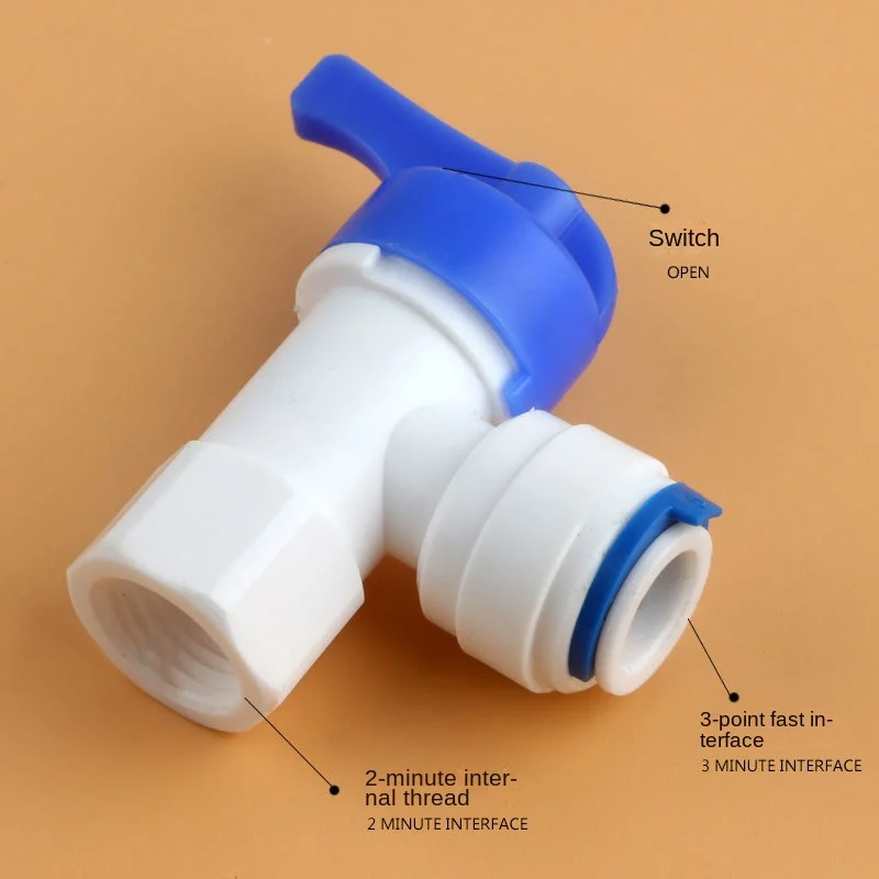 DZSGSP RO 1/4" 3/8" Male 1/2" Female Reveser Osmosis Aquarium Fitting Water Straight Plastic Ball Valve 1/4" 3/8" OD Hose Quick