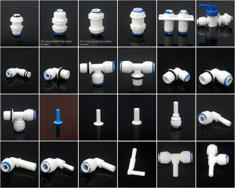 DZSGSP RO 1/4" 3/8" Male 1/2" Female Reveser Osmosis Aquarium Fitting Water Straight Plastic Ball Valve 1/4" 3/8" OD Hose Quick