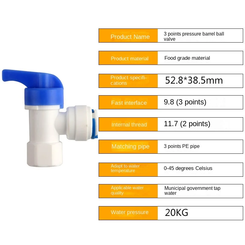DZSGSP RO 1/4" 3/8" Male 1/2" Female Reveser Osmosis Aquarium Fitting Water Straight Plastic Ball Valve 1/4" 3/8" OD Hose Quick