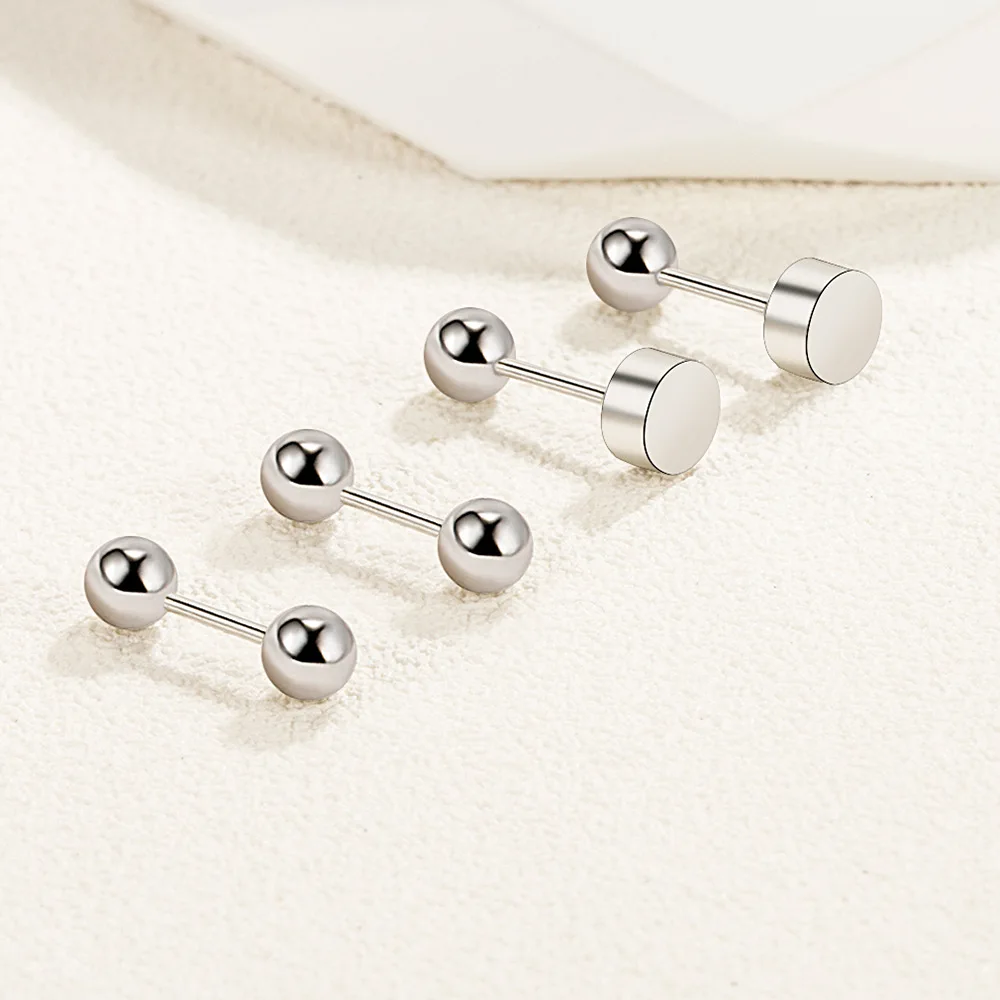 925 Sterling Silver Round Ball Star Cube Small Stud Earrings For Women Luxury Designer Jewelry High Quality GaaBou