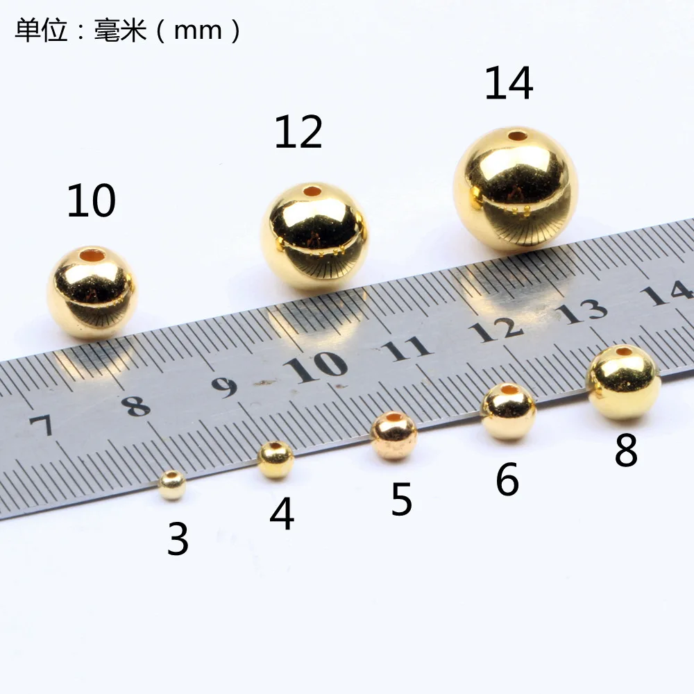 3mm-12mm Gold Plated/Silver Plated Imitation Pearl Acrylic Beads Round Pearl Spaced Scattered Beads For Jewelry Making DIY