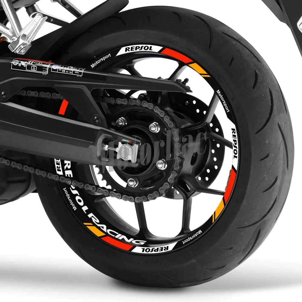 For Repsol CBR CBR650rr Reflective Motorcycle Wheel Sticker Rim Stripe Decal 17" Hub Tape Accessories Waterproof 2023