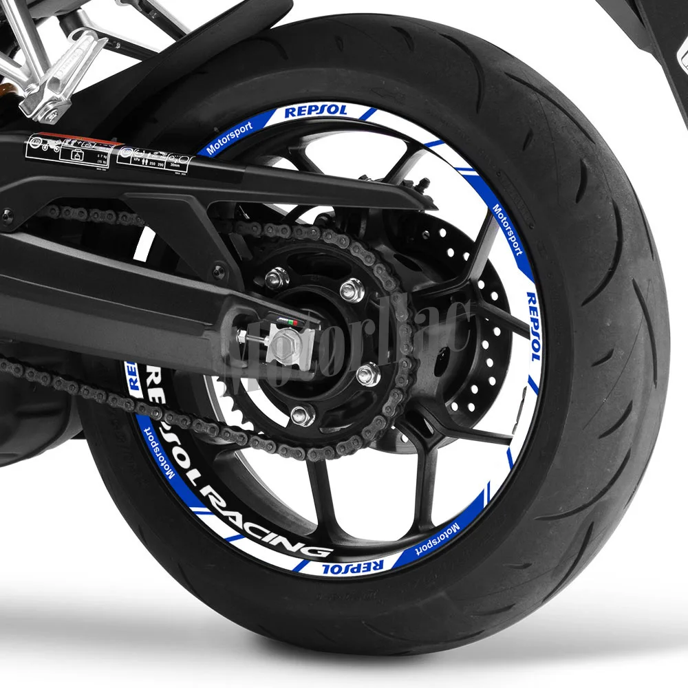 For Repsol CBR CBR650rr Reflective Motorcycle Wheel Sticker Rim Stripe Decal 17" Hub Tape Accessories Waterproof 2023